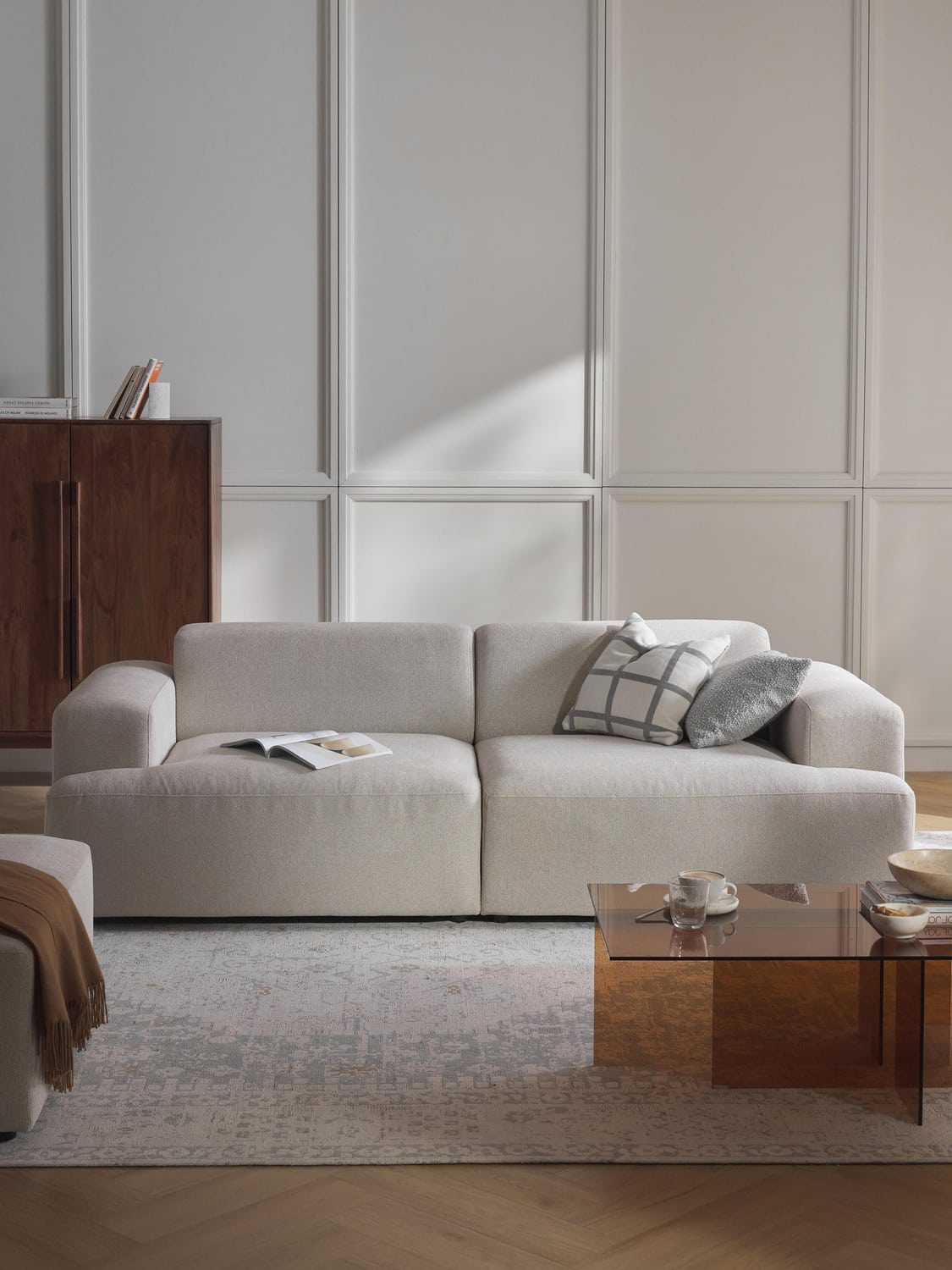 Melva Sofa (3-seater) — Light Grey