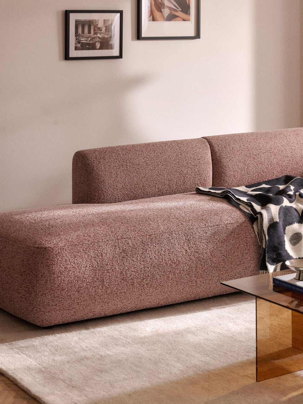 Sofia Bouclé-Chaise-Module — Warm Grey