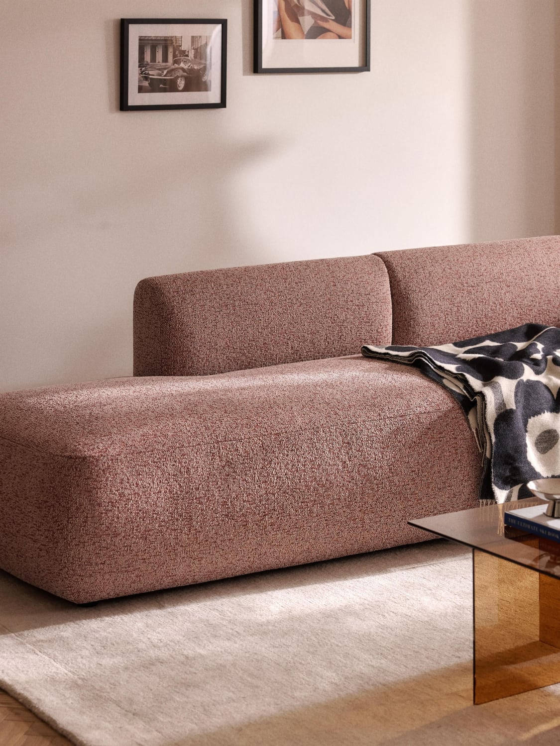 Sofia Bouclé-Chaise-Module — Warm Grey