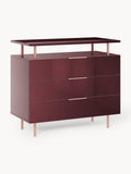 Lennie High-Gloss Chest of Drawers — Brown