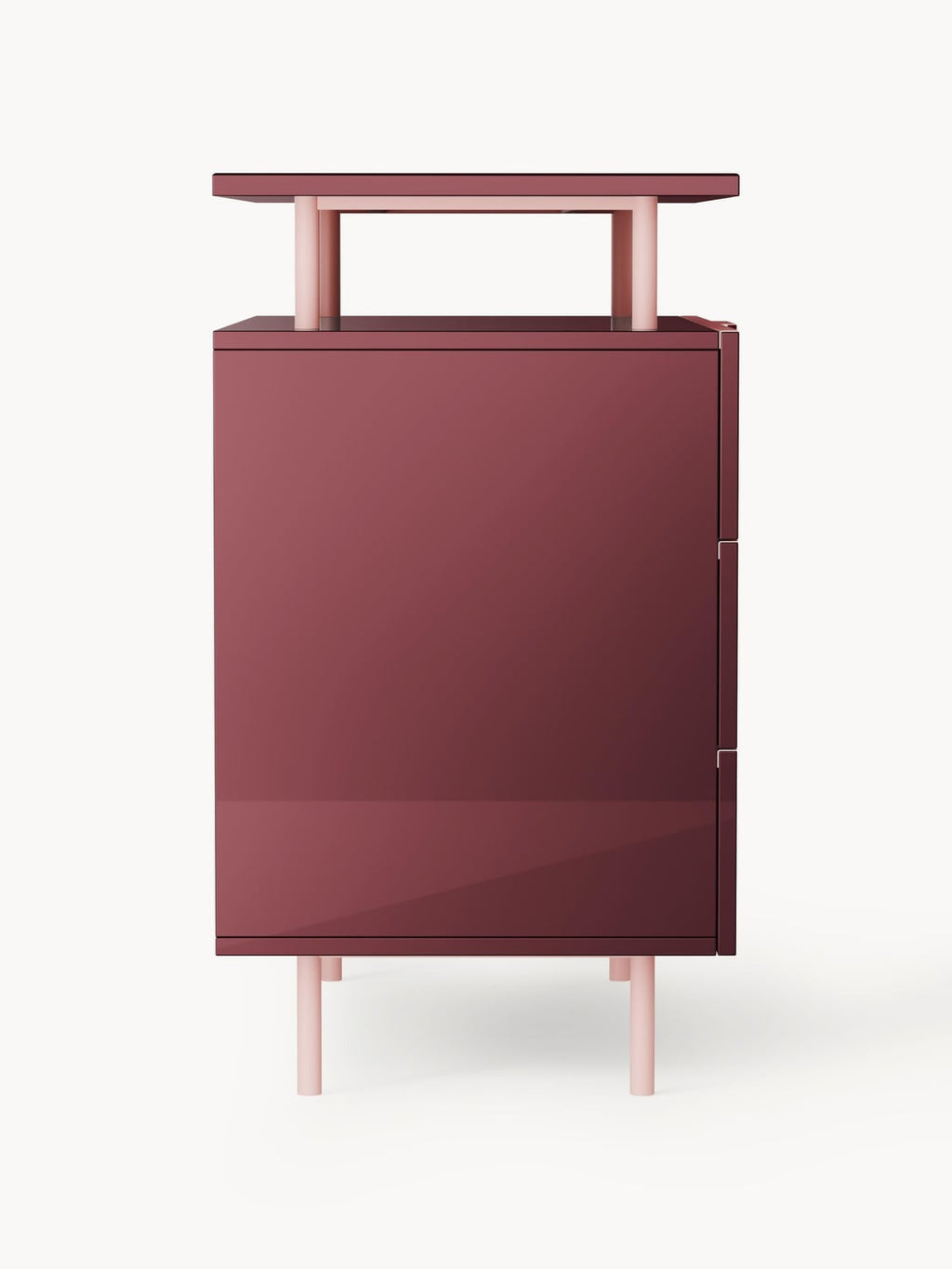 Lennie High-Gloss Chest of Drawers — Brown