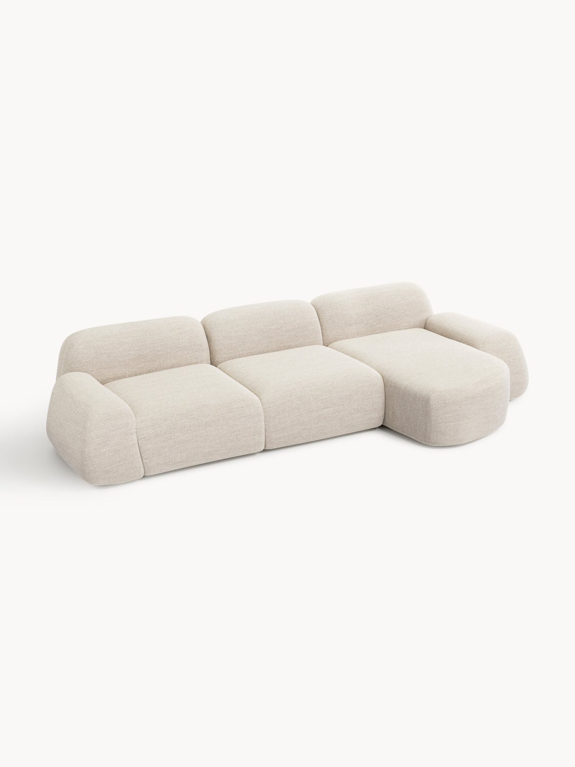 Wolke Modular Bouclé Corner Sofa (4-seater) — Blush
