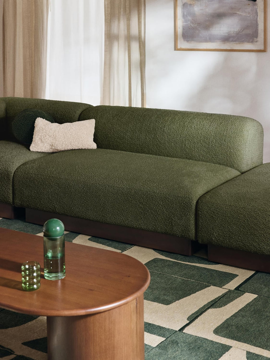 Natalie Sofa (2-seater) in Teddy Bouclé — Olive