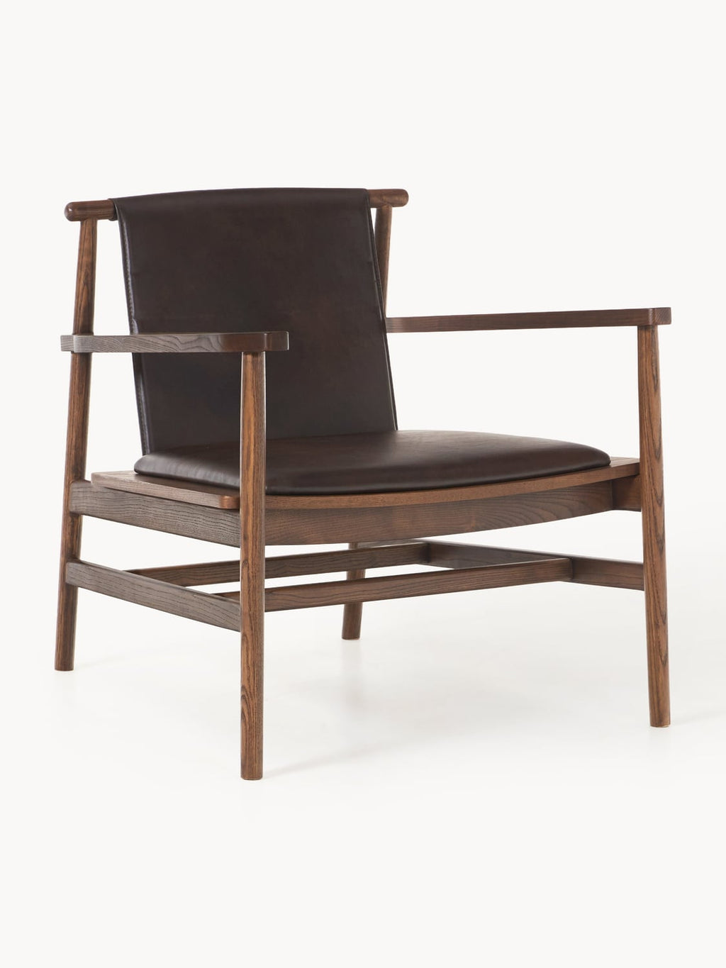 Hayo Armchair in Ash with Leather Seat — Dark Grey