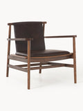 Hayo Armchair in Ash with Leather Seat — Dark Grey