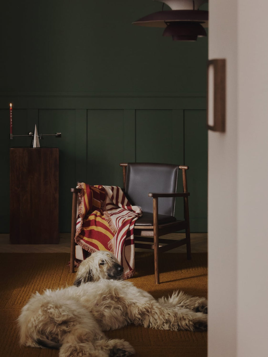 Hayo Armchair in Ash with Leather Seat — Dark Grey