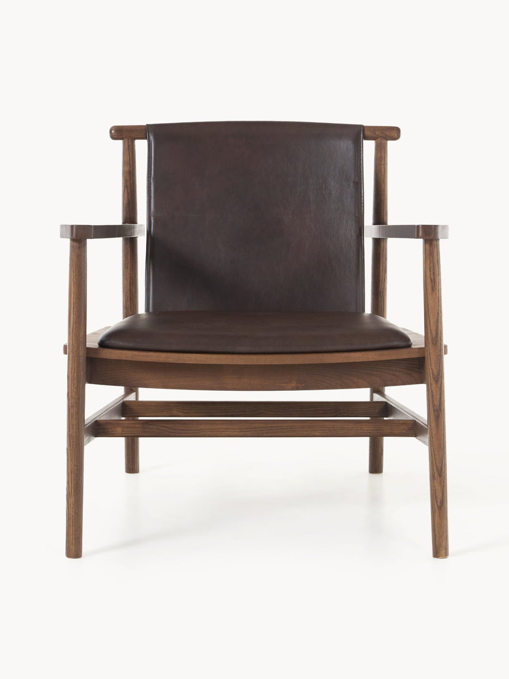 Hayo Armchair in Ash with Leather Seat — Dark Grey
