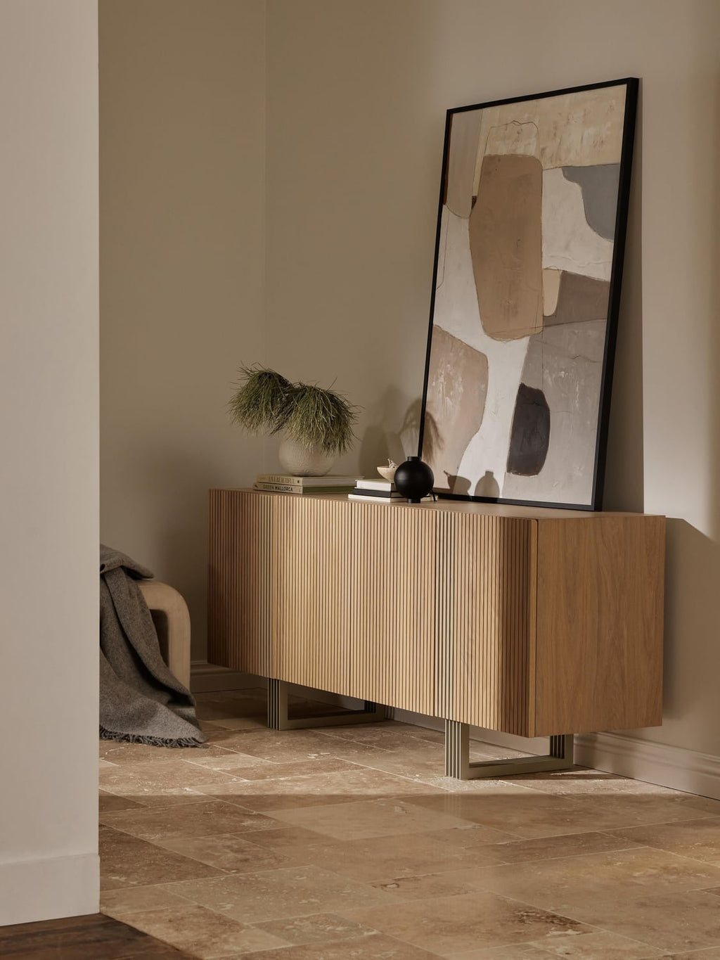 Ross Wooden Sideboard — Warm Grey