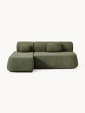 Pao Sofa Bed in Teddy Bouclé with Storage — Green