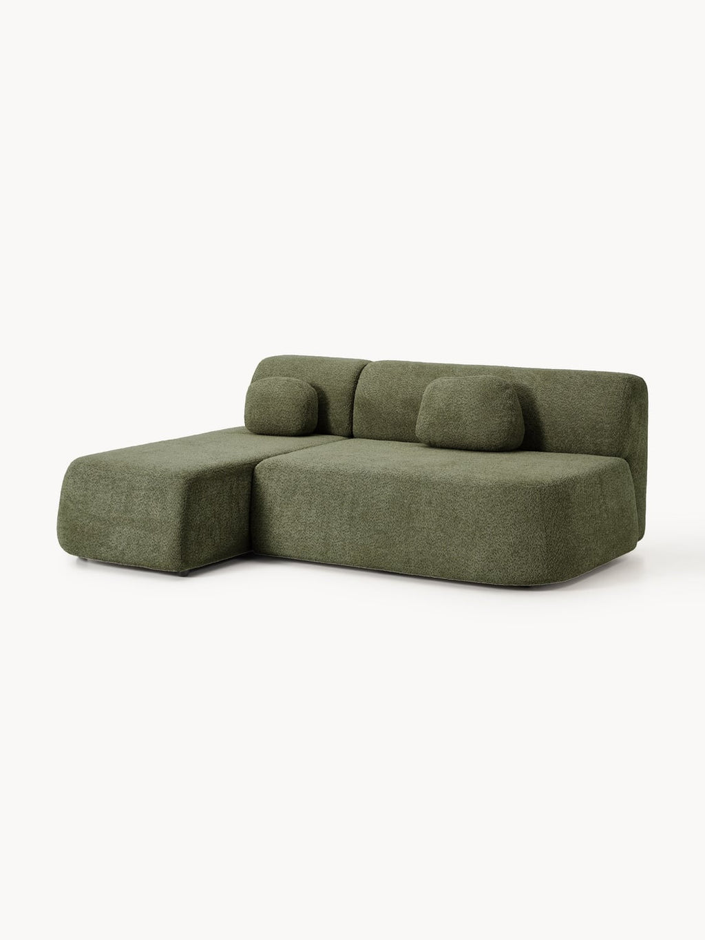 Pao Sofa Bed in Teddy Bouclé with Storage — Green
