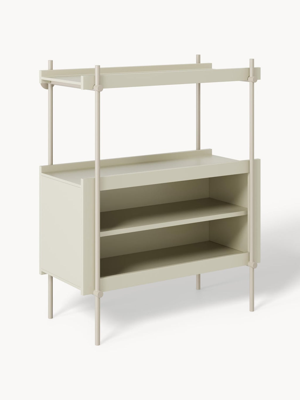 Rio Shelving Unit with Open Storage — Taupe
