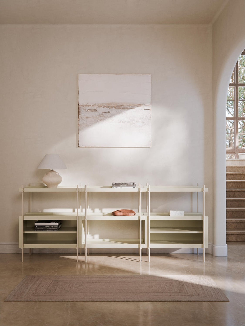 Rio Shelving Unit with Open Storage — Taupe