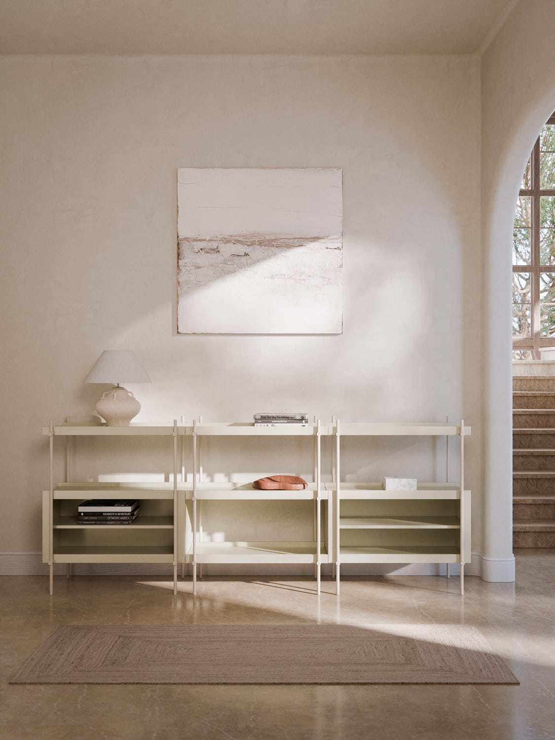 Rio Shelving Unit with Open Storage — Taupe