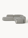 Wolke Modular Striped Corner Sofa (4-seater) with Chaise Longue — Grey