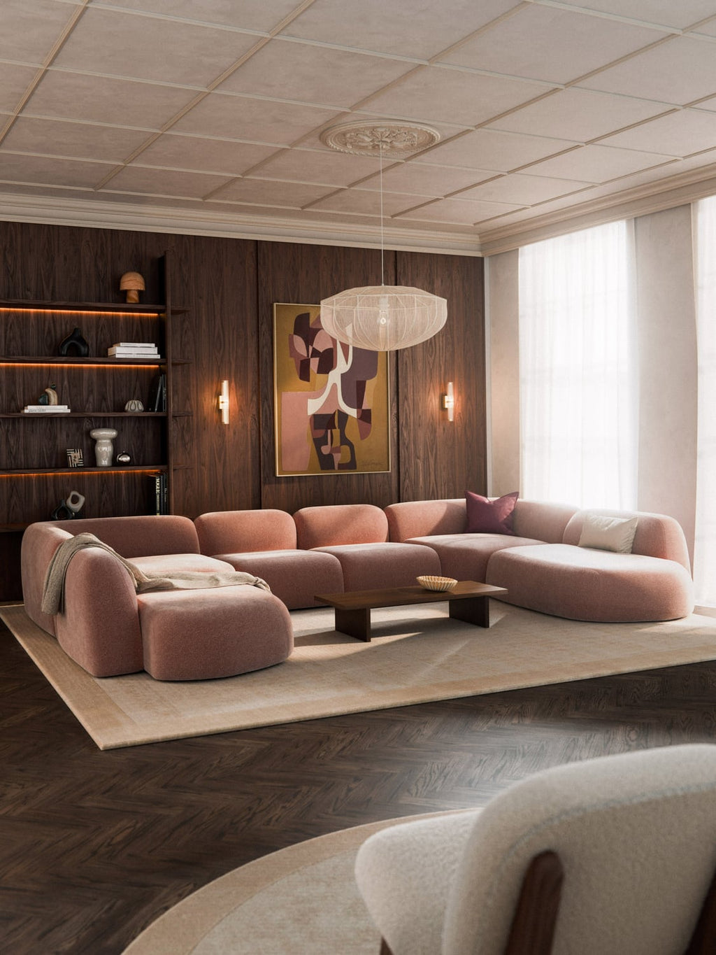 Wolke Modular XL Sofa — Blush