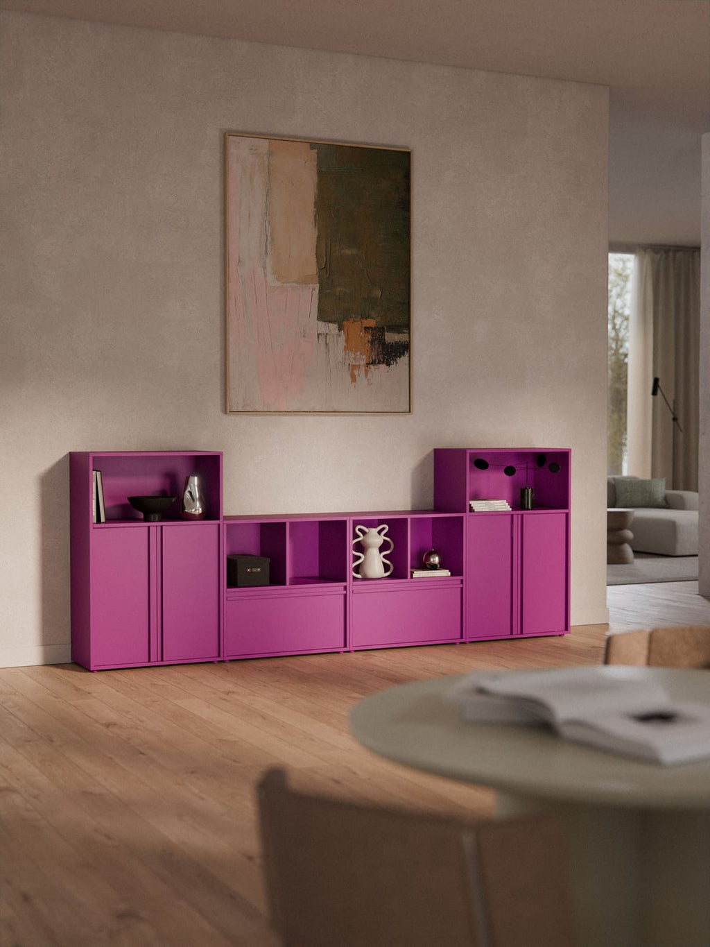 Ani Module for Modular Shelving System — Wine Red