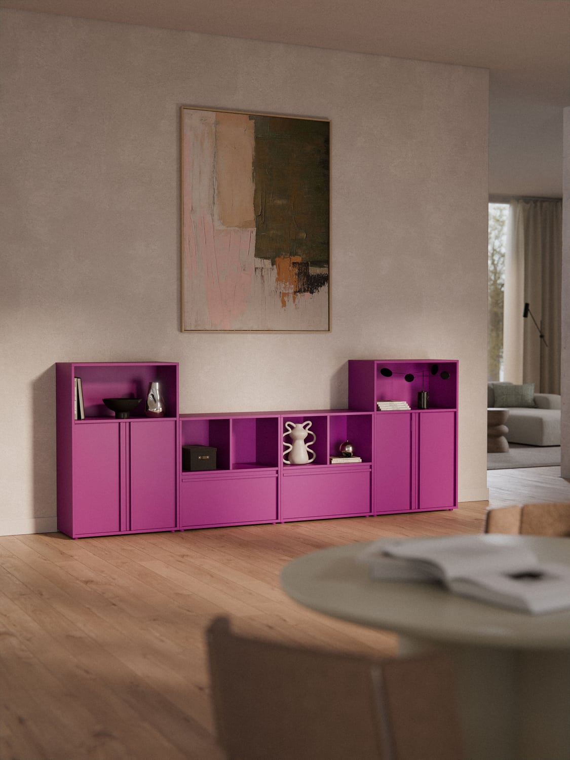 Ani Module for Modular Shelving System — Wine Red