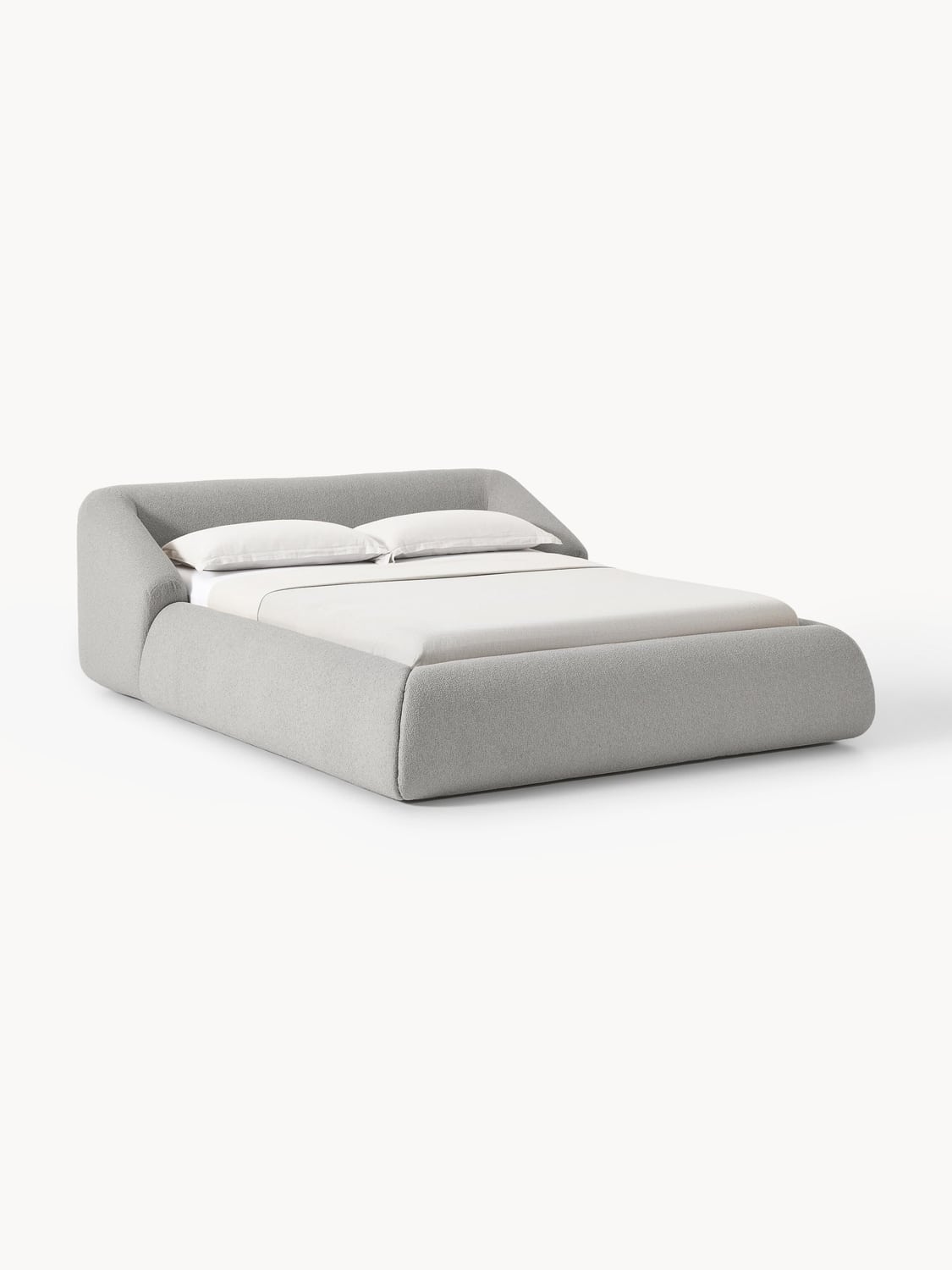 Sofia Bouclé Upholstered Bed — Sand Beige