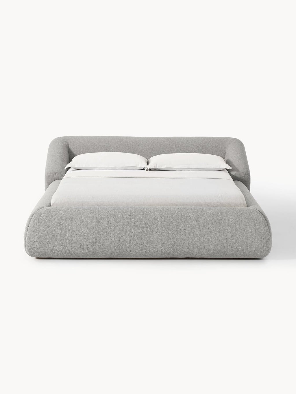 Sofia Bouclé Upholstered Bed — Sand Beige