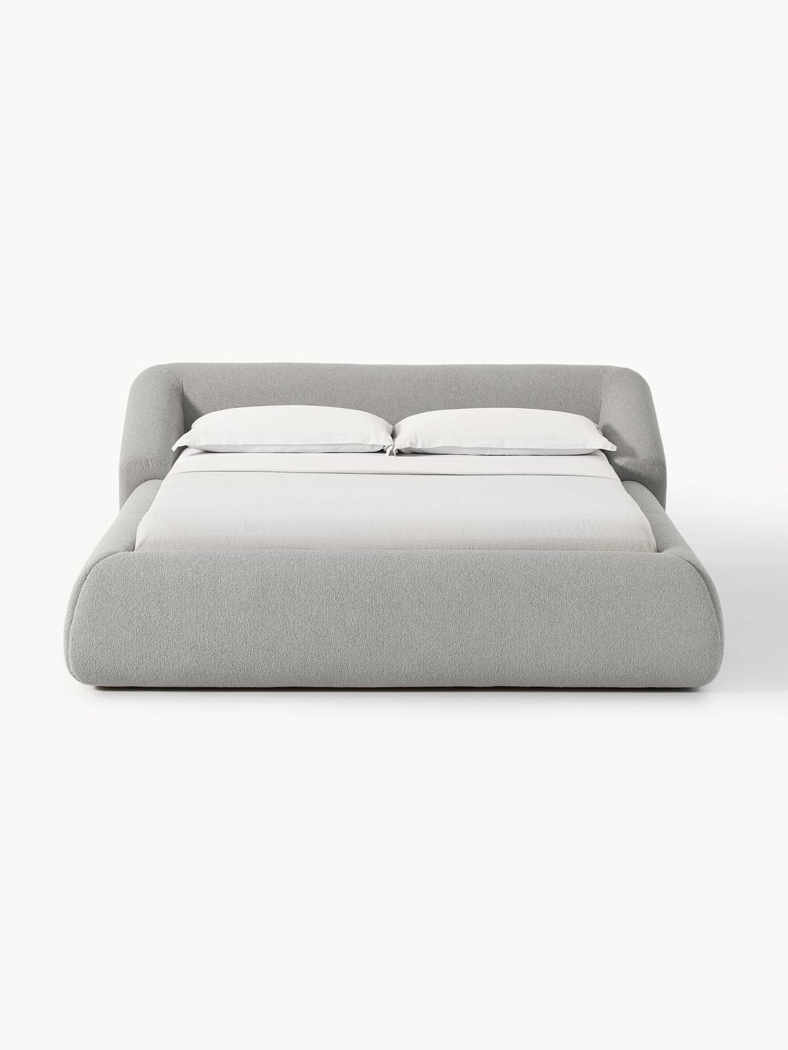 Sofia Bouclé Upholstered Bed — Sand Beige