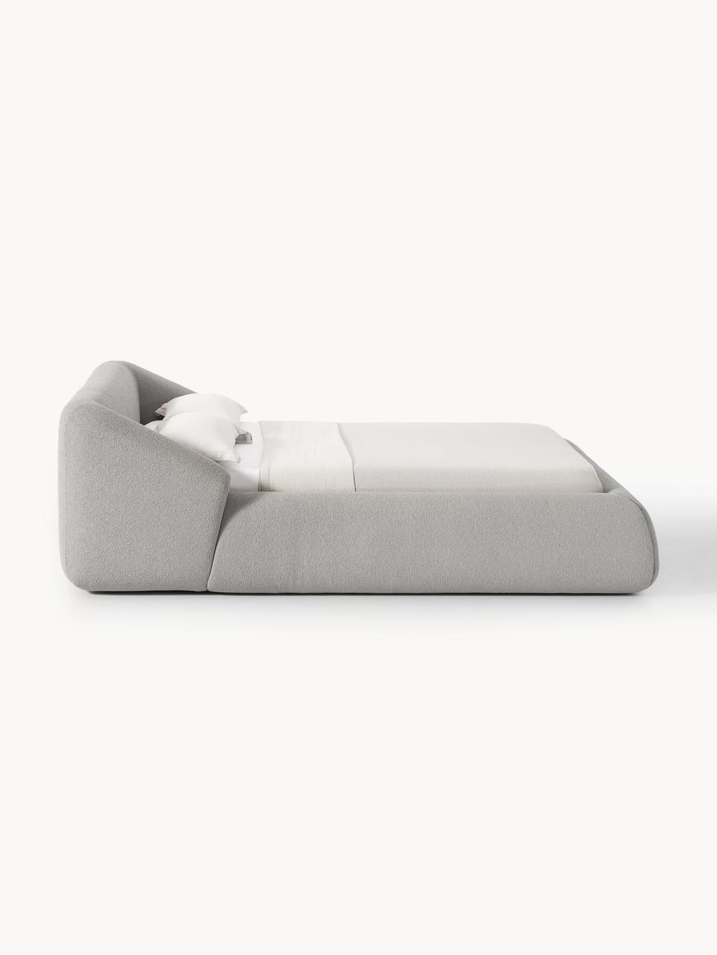 Sofia Bouclé Upholstered Bed — Sand Beige