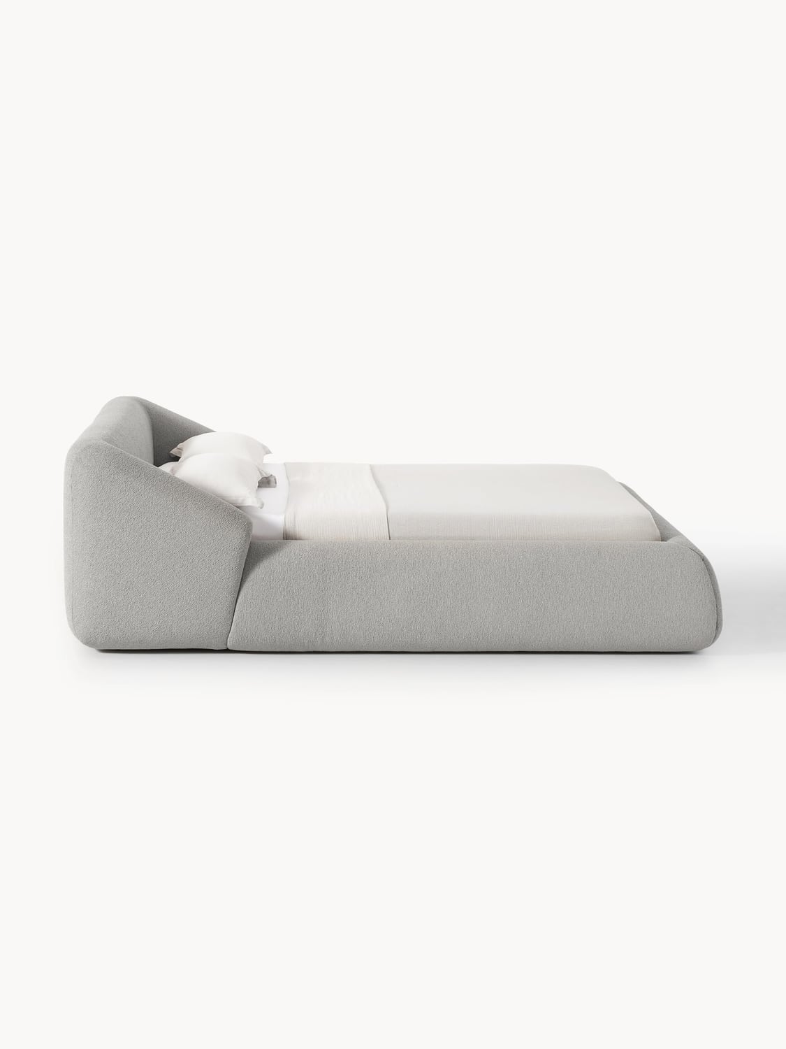 Sofia Bouclé Upholstered Bed — Sand Beige