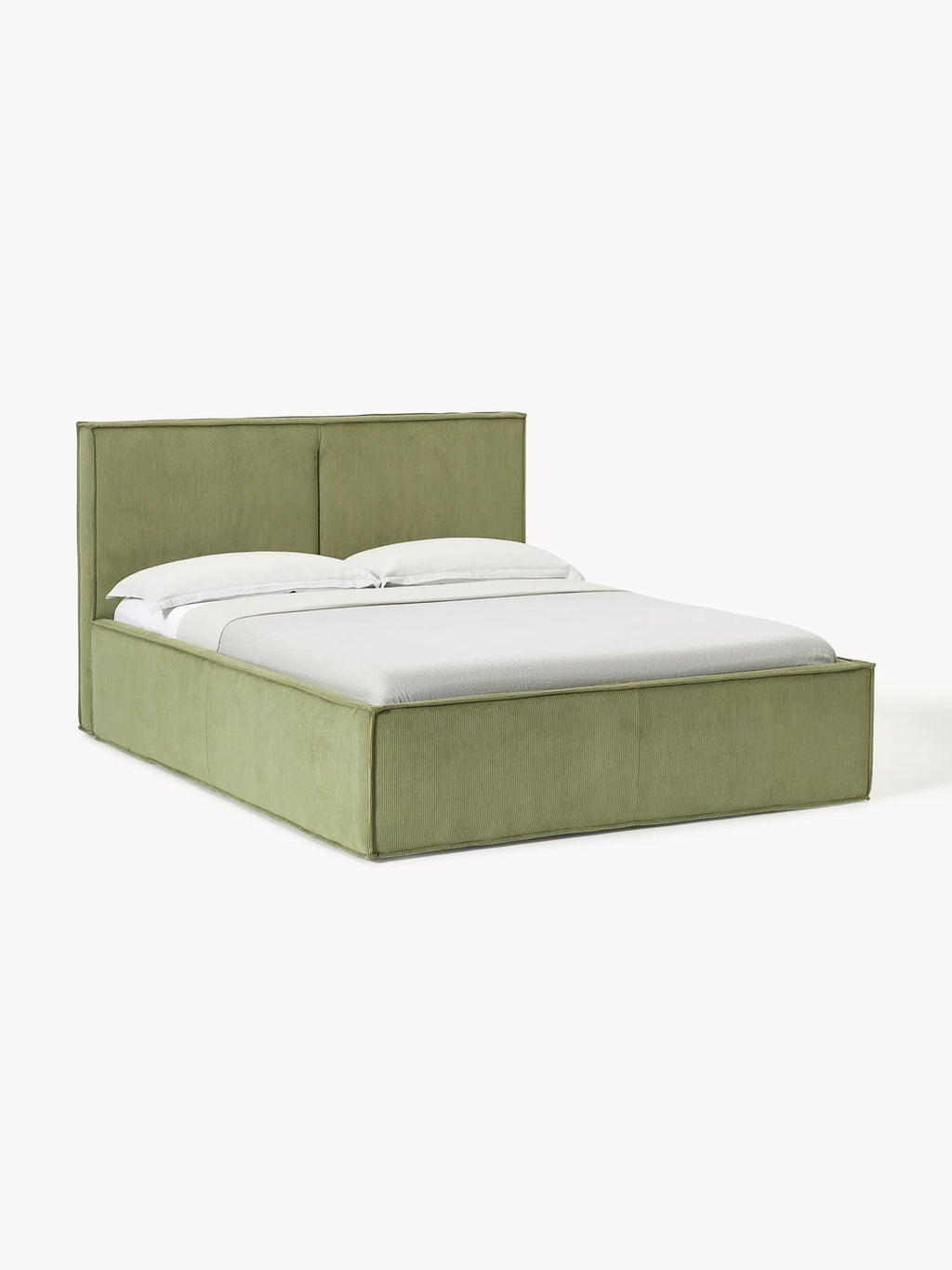 Dream Corduroy-Upholstered Bed with Storage — Sage