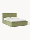 Dream Corduroy-Upholstered Bed with Storage — Sage