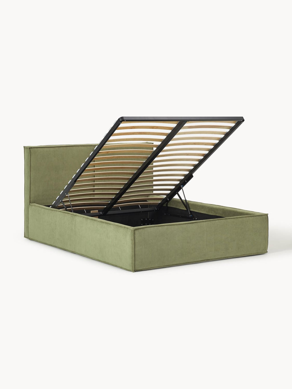 Dream Corduroy-Upholstered Bed with Storage — Sage