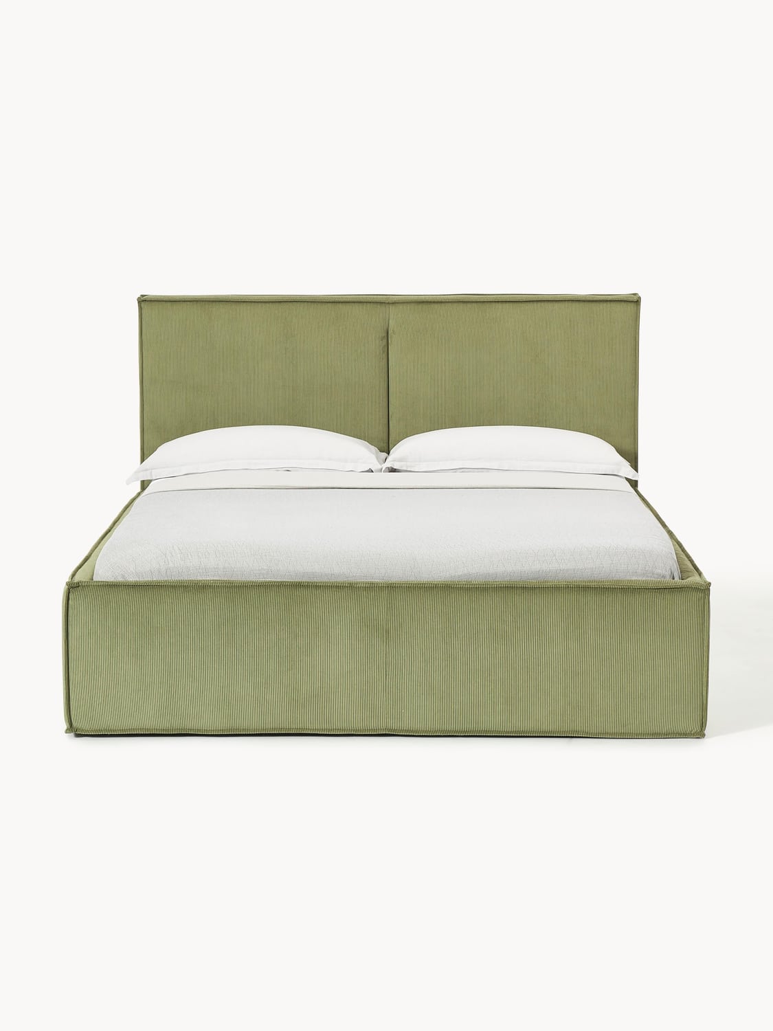Dream Corduroy-Upholstered Bed with Storage — Sage