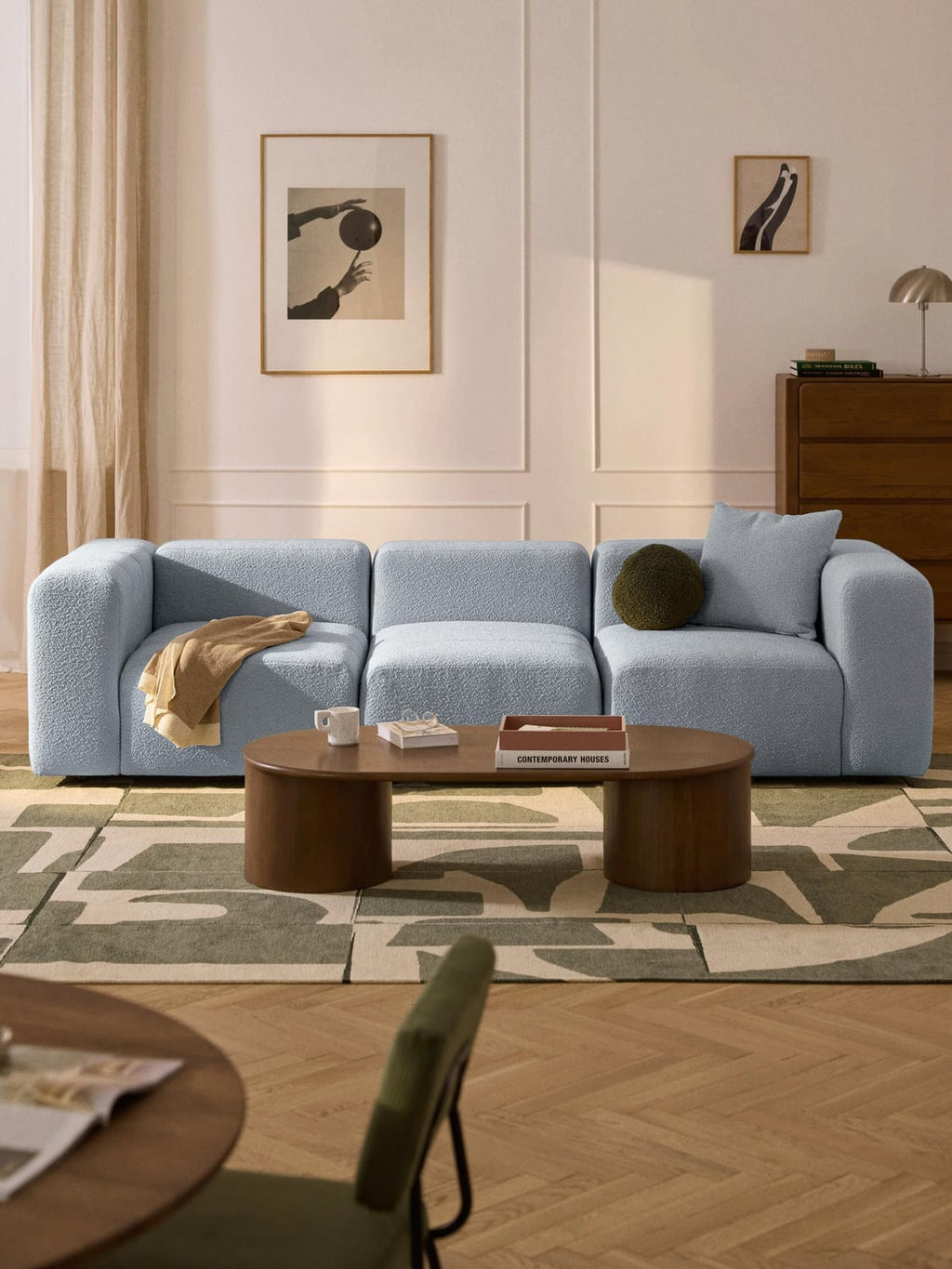 Lena Modular Bouclé Sofa (4-seater) — Lilac