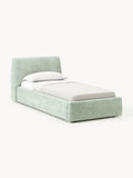 Cloud Upholstered Single Bed — Light Grey