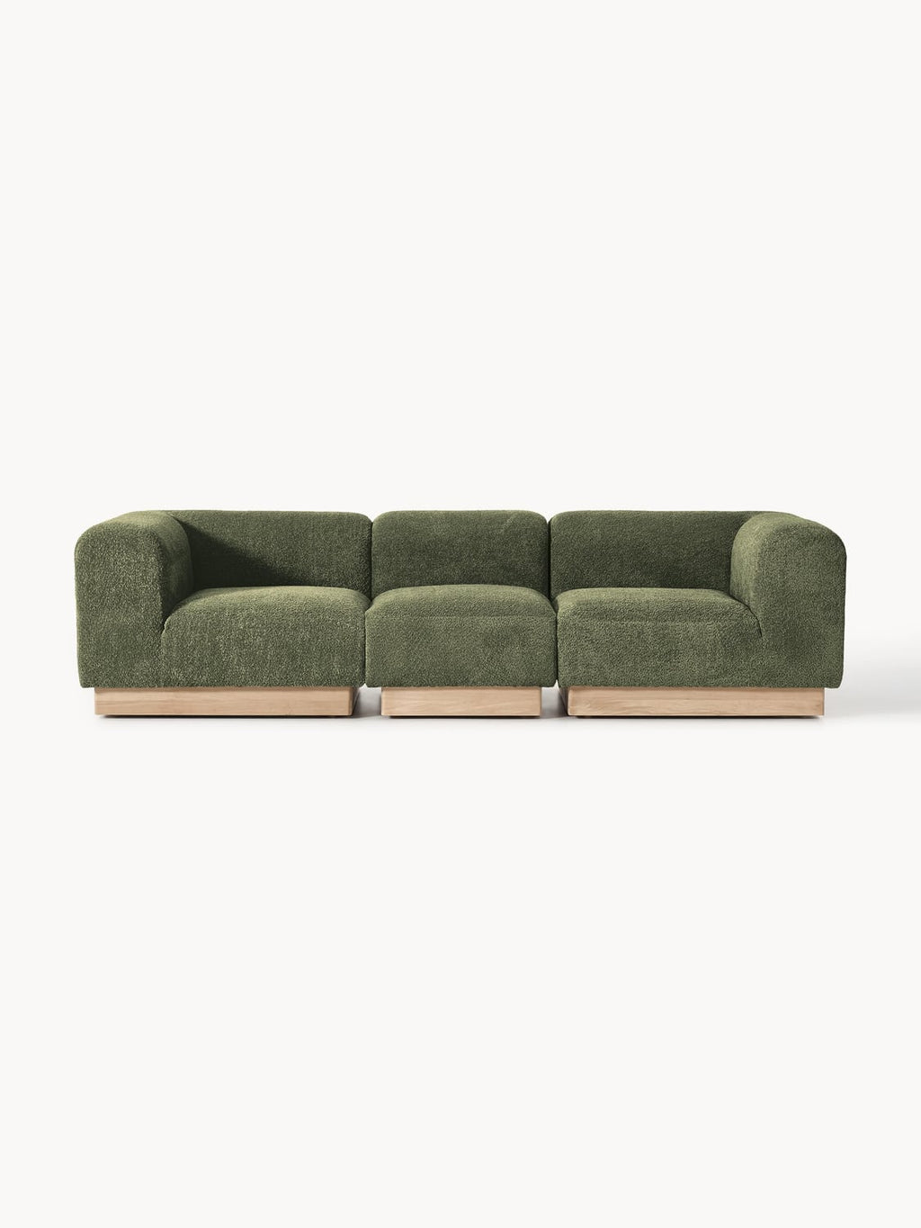 Natalie Modular Sofa (3-seater) in Teddy Bouclé — Olive