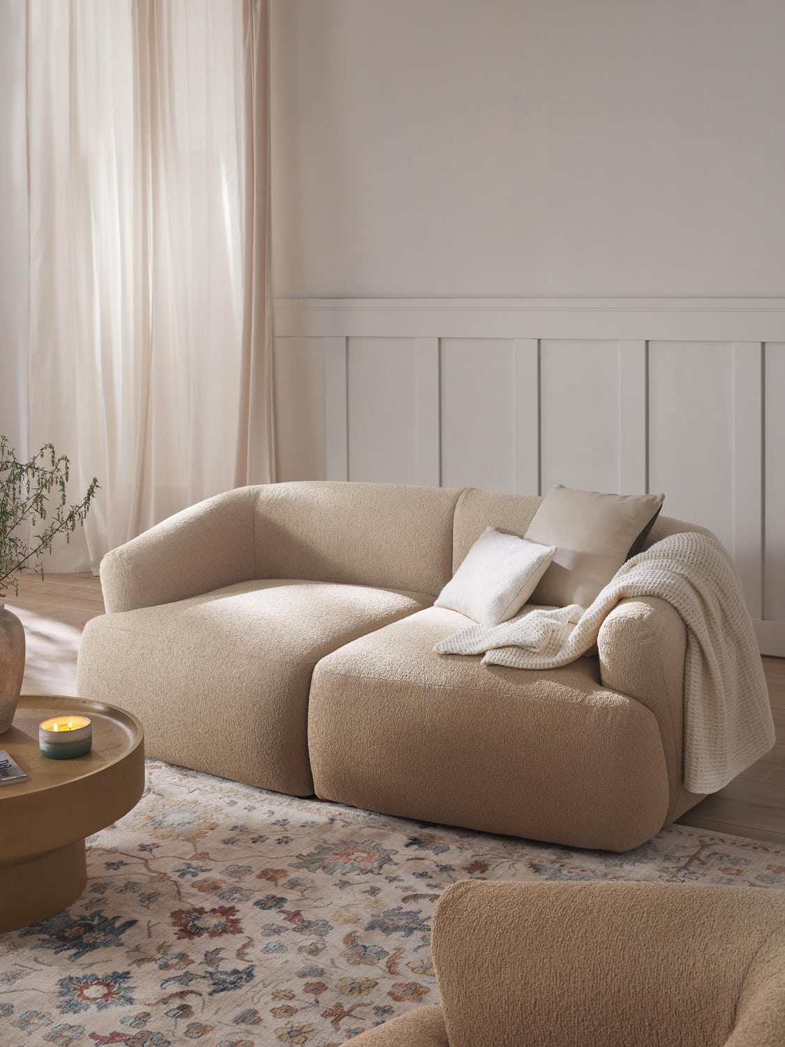 Sofia Bouclé Corner Module — Off-White