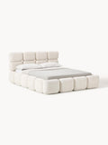 Tayla Upholstered Bed in Teddy Bouclé — Ivory