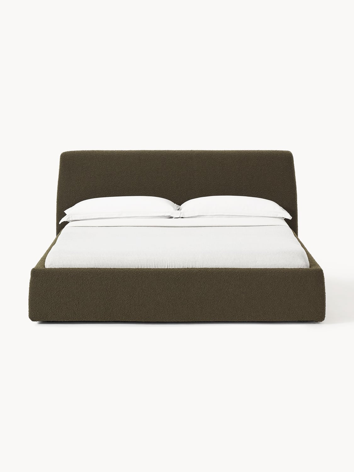 Cloud Bouclé Upholstered Bed — Dark Grey