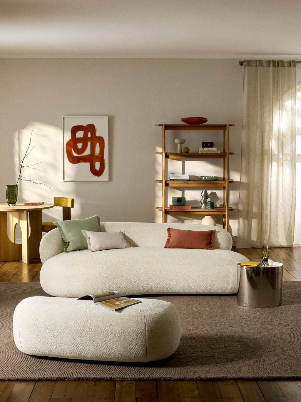 Alba XL Sofa Ottoman — Blush