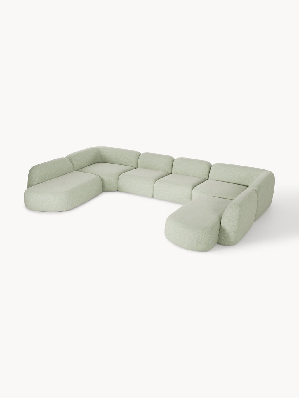 Wolke Modular Bouclé XL Sofa — Light Grey