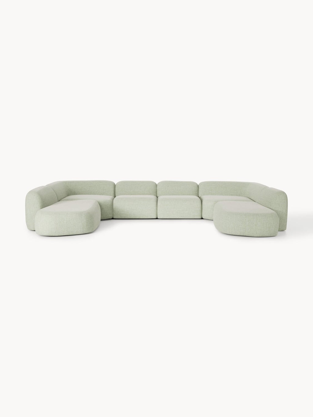 Wolke Modular Bouclé XL Sofa — Light Grey