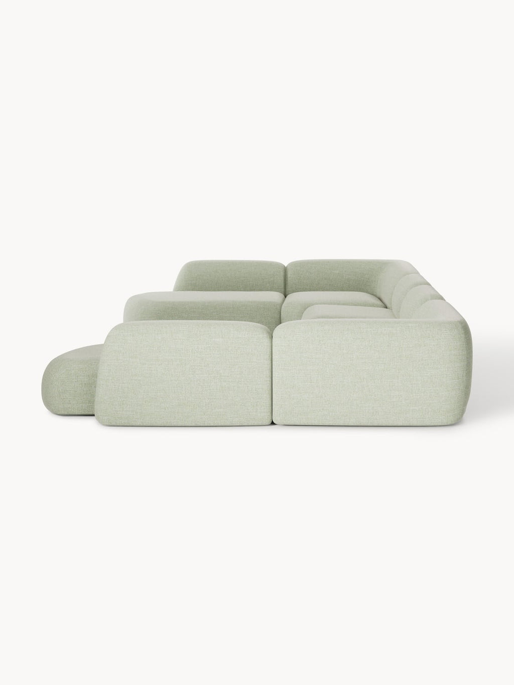 Wolke Modular Bouclé XL Sofa — Light Grey