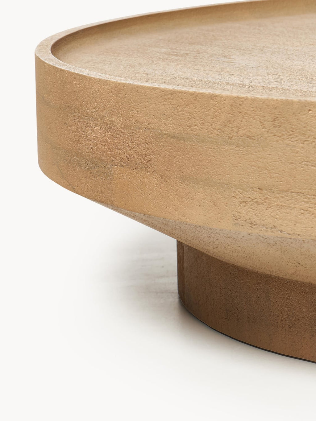 Benno Round XL Coffee Table in Mango Wood — Camel