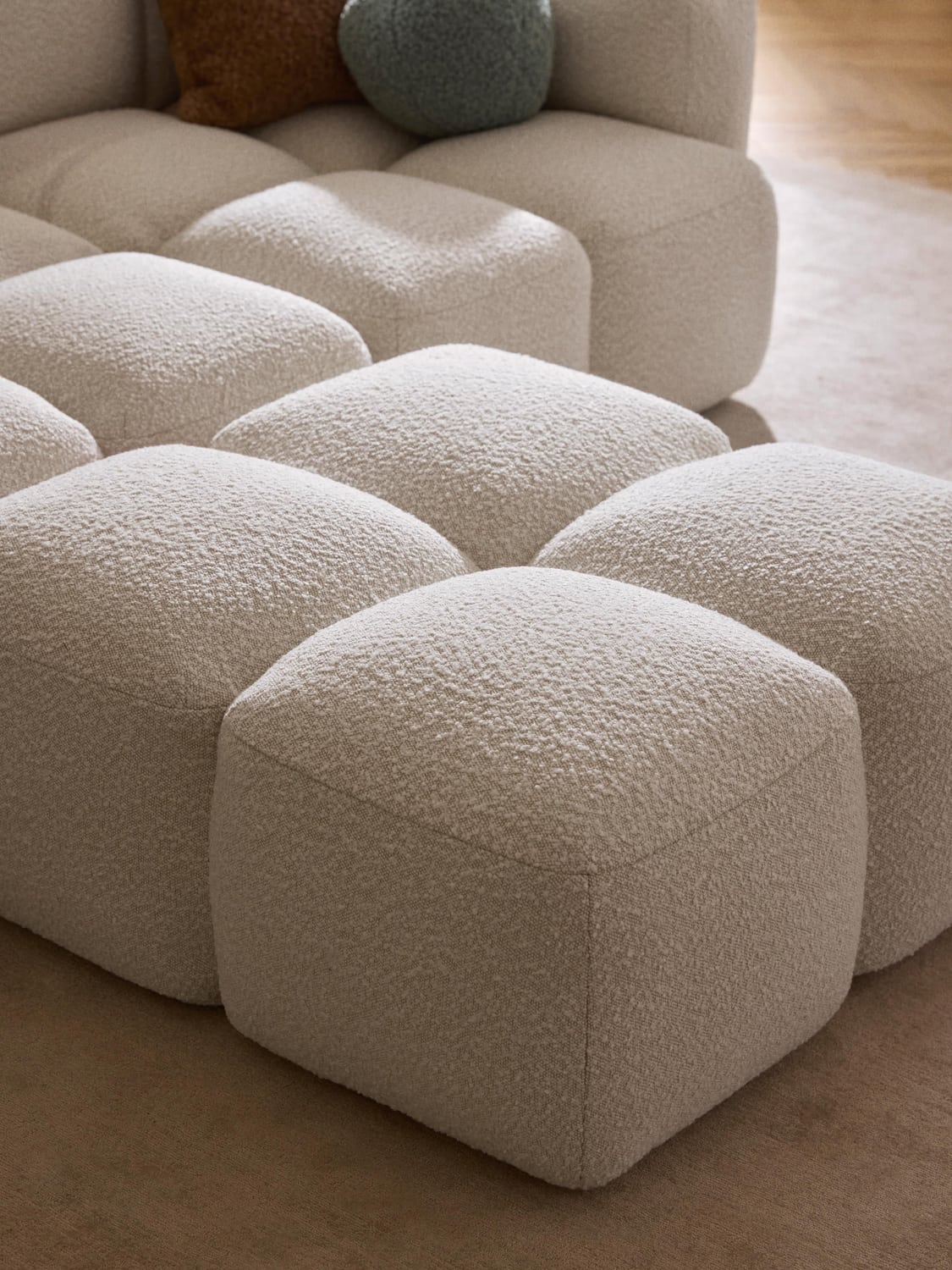 Tayla Sofa Ottoman in Bouclé — Off-White