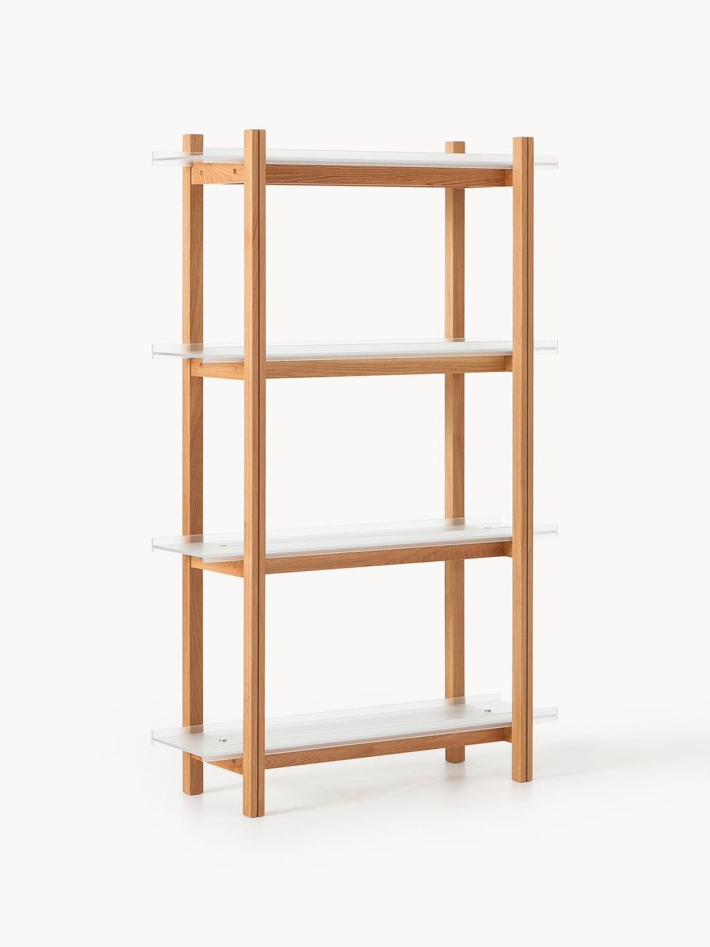 Alex Large Wooden Shelving Unit, Oak & Glass