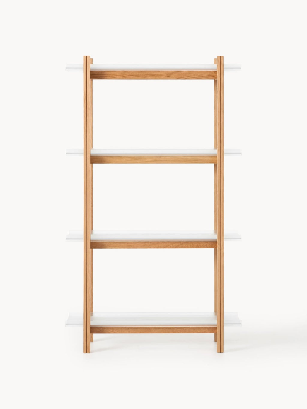 Alex Large Wooden Shelving Unit, Oak & Glass
