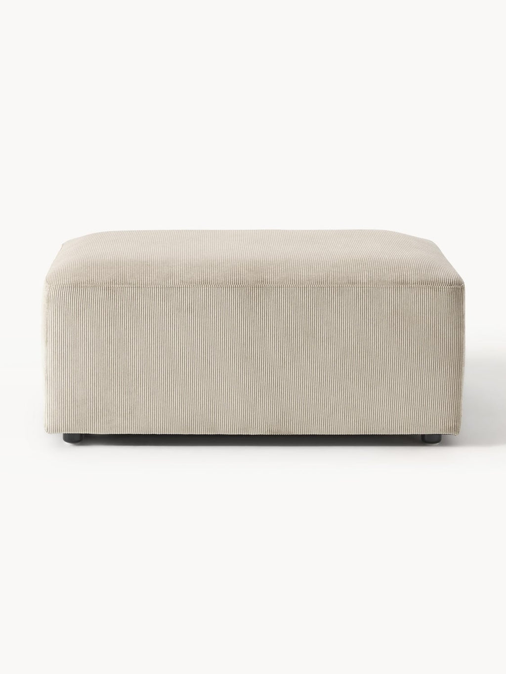 Melva Corduroy-Ottoman, B 99 x T 72 cm — Oatmeal