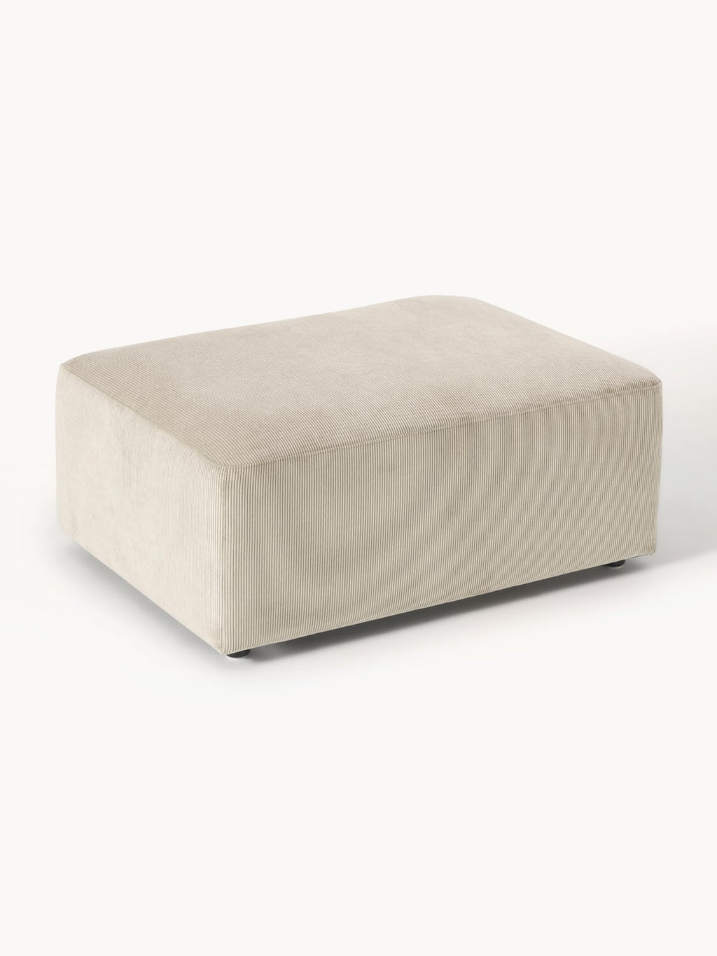 Melva Corduroy-Ottoman, B 99 x T 72 cm — Oatmeal