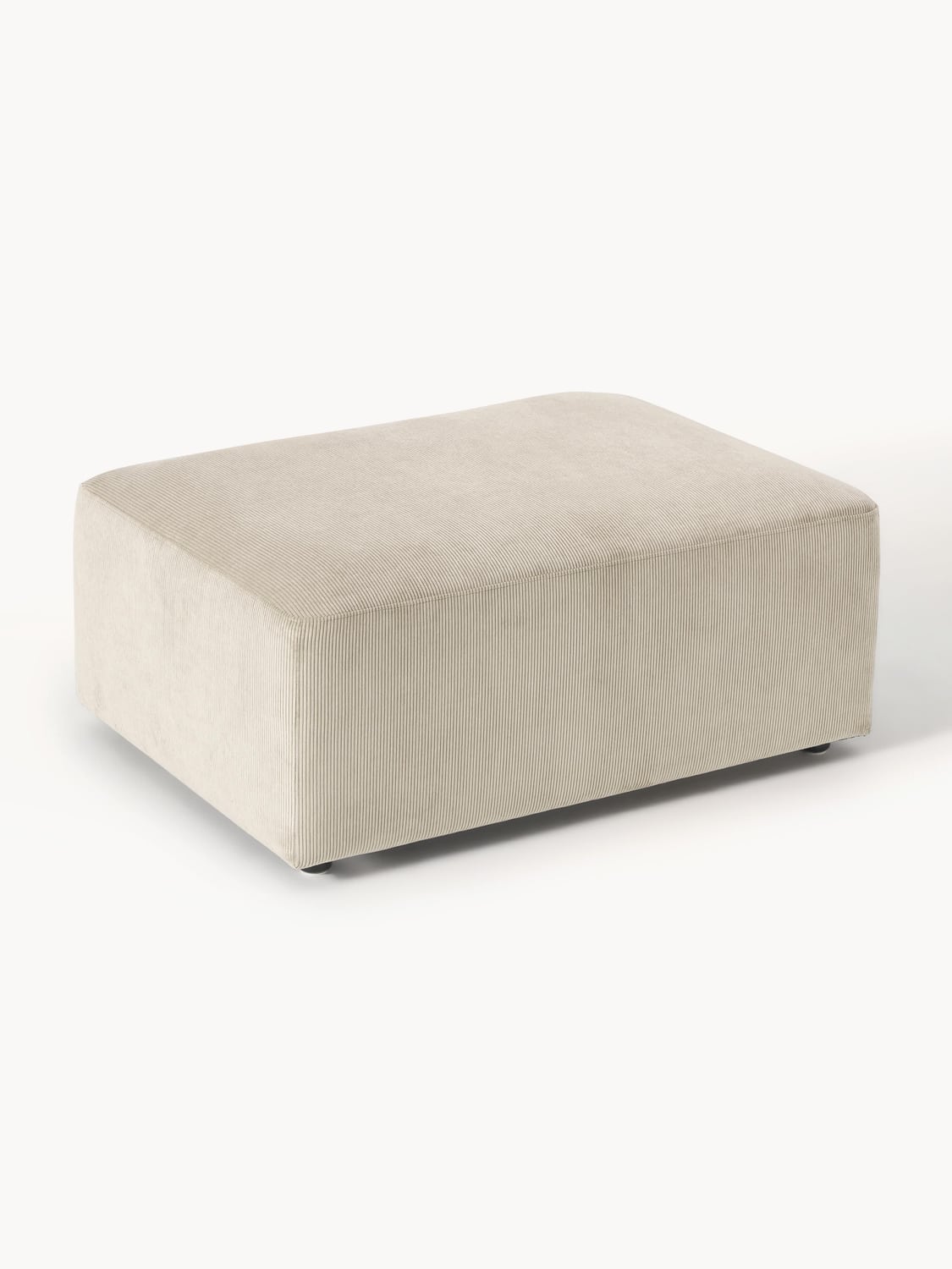 Melva Corduroy-Ottoman, B 99 x T 72 cm — Oatmeal