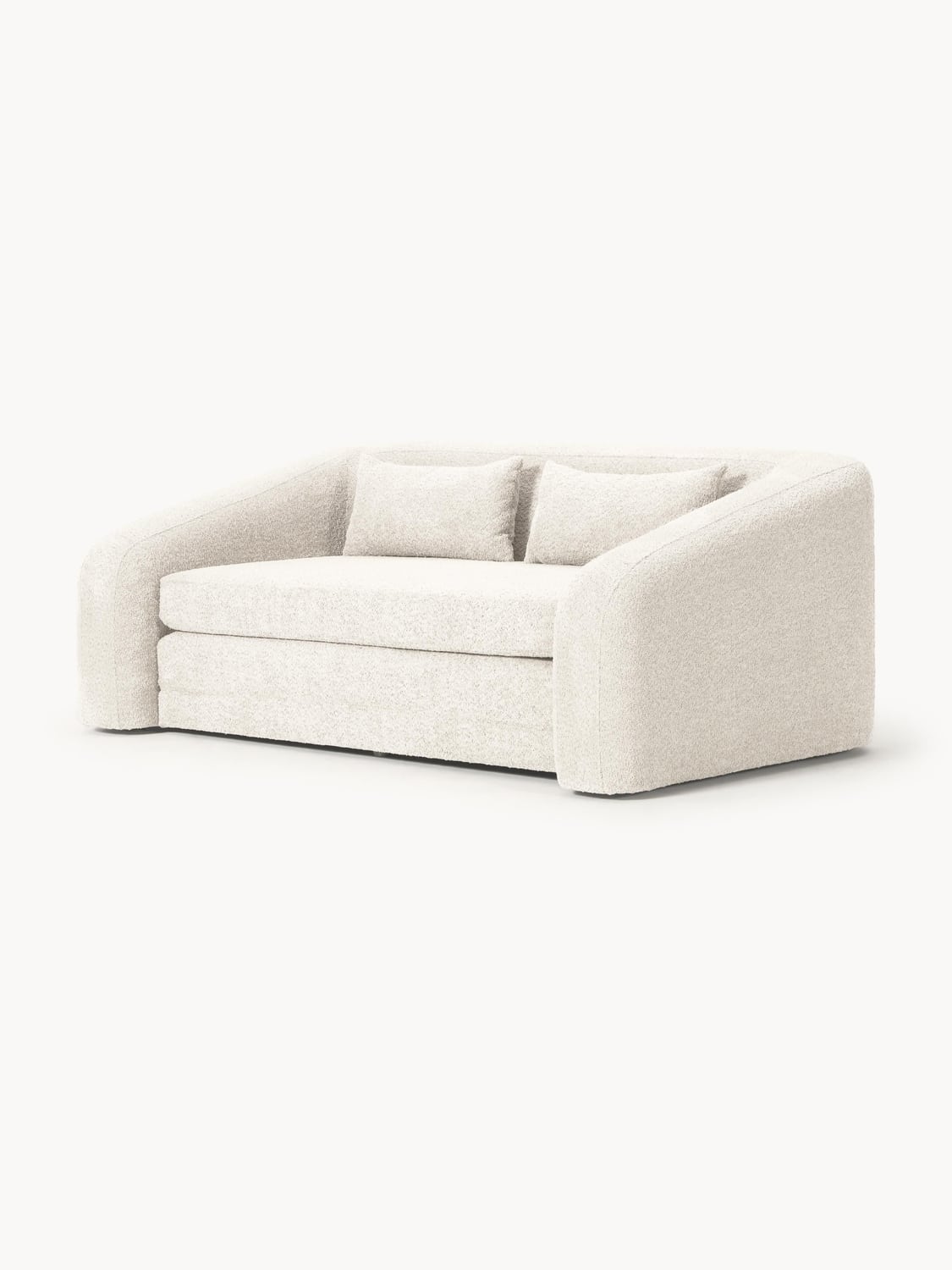 Eliot Sofa Bed (2-seater) in Teddy Bouclé — Off-White