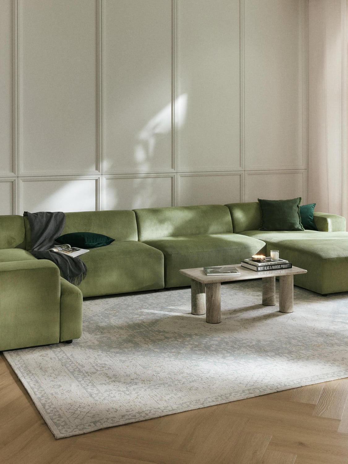 Melva XL Corduroy-Sofa — Taupe