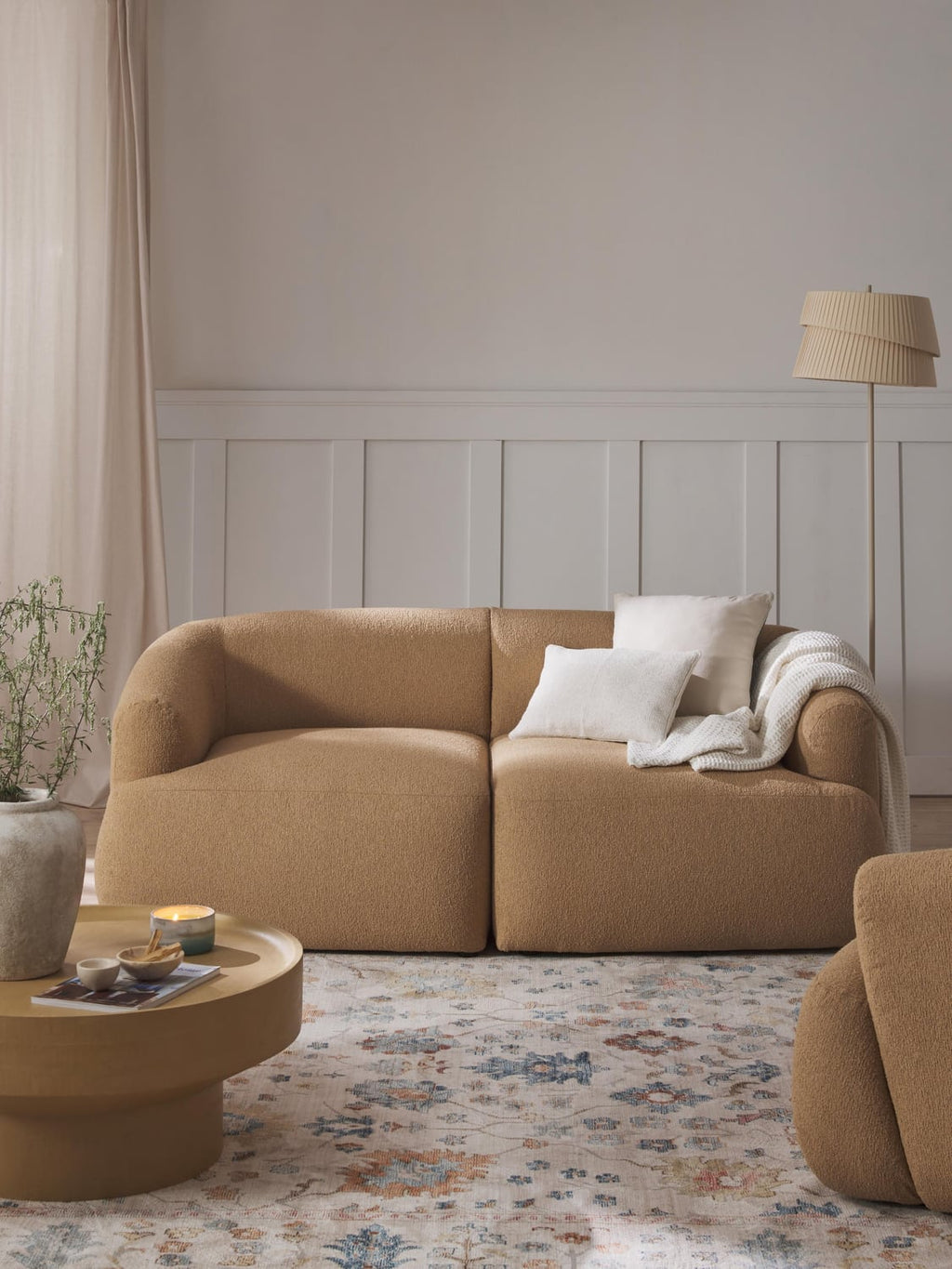 Sofia Modular Bouclé Sofa (2-seater) — Sand